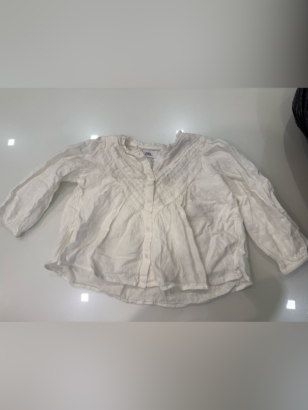 Zara girl Cream Blouse size 6